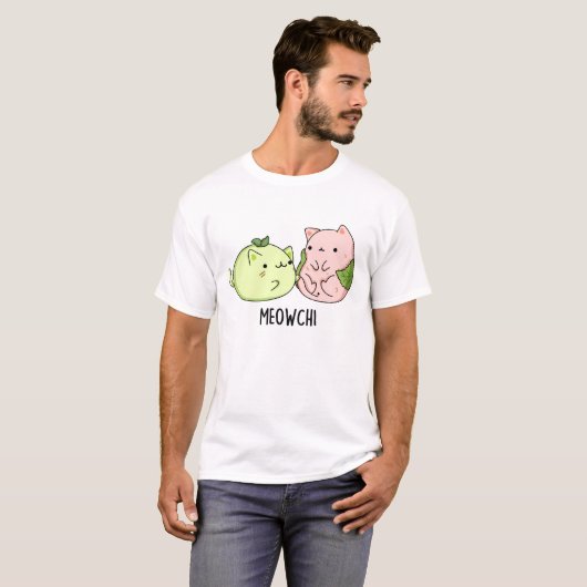 Meowchi Funny Mochi Pun T-shirt (Voorkant volledig)