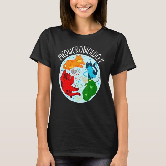 Meowcrobiology Microbiology Science Bacteriology C T-shirt (Voorkant)