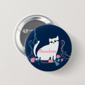 Meowderino (met wapens) Pin Ronde Button 5,7 Cm (Voorkant /achterkant)