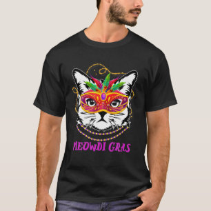 Meowdi gras cute cat funny mardi gras kostuum voor t-shirt