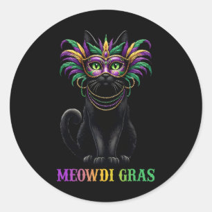 Meowdi Gras Mardi Gras Cat Lover New Orleans Louis Ronde Sticker