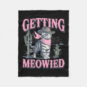 Meowdy Bachelorette Party Cowgirl krijgt Meowied Fleece Deken
