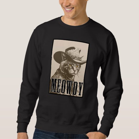 Meowdy Cat Shirt - Funny Mashup Meow and Howdy - C (Voorkant)