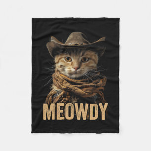 Meowdy Cat Shirt Meowdy Cowboy Cat Country Western Fleece Deken