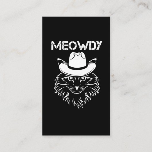 Meowdy Cowboy Cat Kitten Howdy Western Animal Meme Visitekaartje (Voorkant)