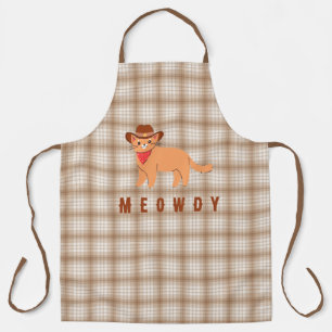 Meowdy Cowboy Kat Vader Vaderdag Grill Schort