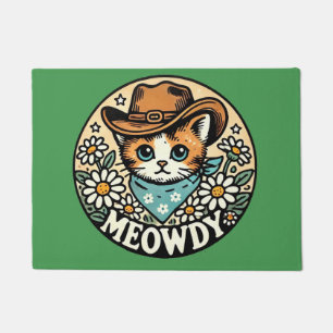 Meowdy Cowboy Kitty Cat Deurmat