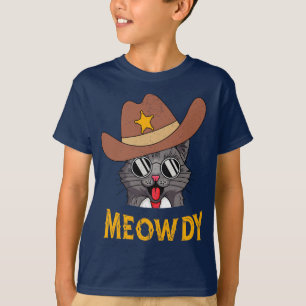 Meowdy! Funny Country Cat Wearing Cowboy Pet Gift T-shirt