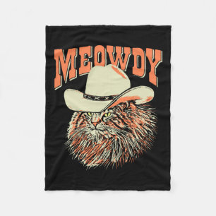 Meowdy! Funny Country Music Cat Cowboy Pet  Fleece Deken