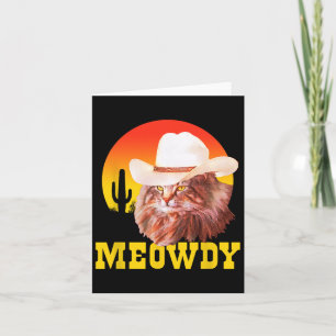 Meowdy! Funny Country Music Cat Cowboy Pet Kaart