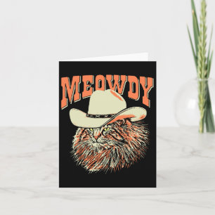Meowdy! Funny Country Music Cat Cowboy Pet Kaart