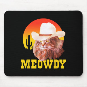 Meowdy! Funny Country Music Cat Cowboy Pet Muismat