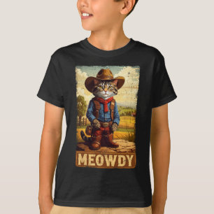 Meowdy Funny Country Side Cat Pet  Cowboy C T-shirt