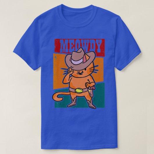 Meowdy Funny Mashup between Meow and Howdy Cat d T-shirt (Design voorkant)