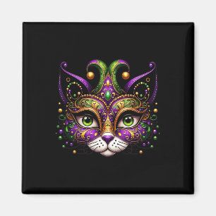 Meowdy Gras Kat Kitten Masquerade Mardi Gras Krale Magneet