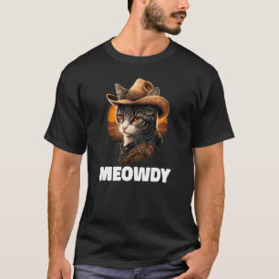 Meowdy Mashup van Meow en Howdy Country Music Cat T-shirt