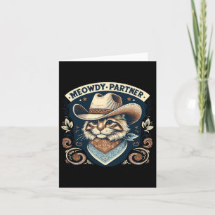Meowdy Partner Cat Cowboy Pet Howdy Funny Country Kaart