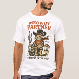 Meowdy Partner – Grappige Cowboy Kat Western Desig T-shirt
