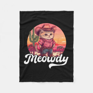 Meowdy Texas Cat Meme Country Music Cowgirl Cute C Fleece Deken