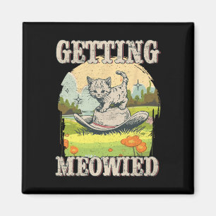 Meowdy vrijgezellenfeest Cowgirl Cowboy Kat Bruid Magneet