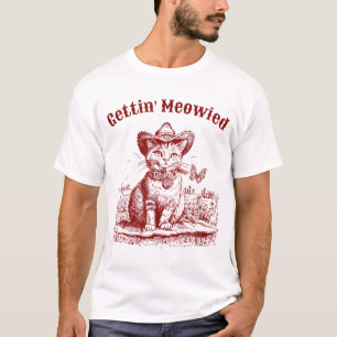 Meowdy vrijgezellenfeest Cowgirl Cowboy Kat T-shirt