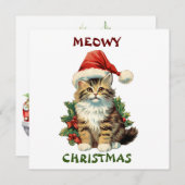 Meowe Noël, Carte de voeux de chat, Joyeux Noël (Devant / Derrière)