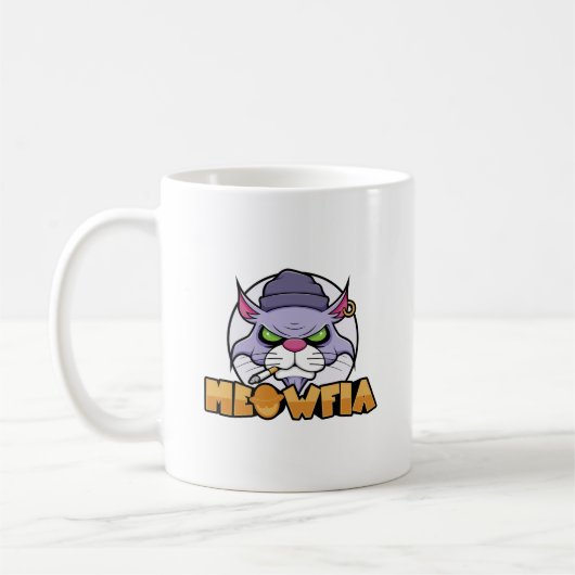 Meowfia Drôle Gangster Burmese Chat Mug (Gauche)
