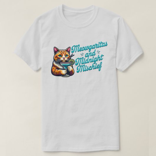 Meowgaritas et t-shirt en mauvais état de minuit (Design devant)