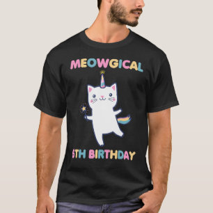 Meowgical 5 jarig Kat 5 jaar oud bday cat T-shirt