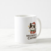Meowgical Catmas Mug – Cute Black and White Santa  (Devant droit)