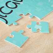 Meowgical Cute Unicorn kat op een glanzend glitter Legpuzzel (Zijkant)