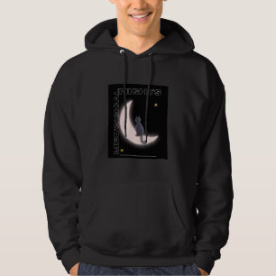 Meowgical Nights Cat on Crescent Moon beroemd gema Hoodie
