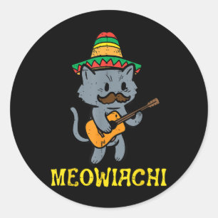 Meowiachi Cat Mariachi Funny Cinco De Mayo Mexican Ronde Sticker