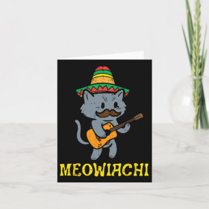 Meowiachi Kat Mariachi Grappig Cinco De Mayo Mexic Kaart