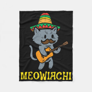 Meowiachi Kat Mariachi Grappige Cinco De Mayo Mexi Fleece Deken