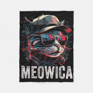 Meowica 4 juli kat Amerikaanse vlag Amerika Vs Fleece Deken