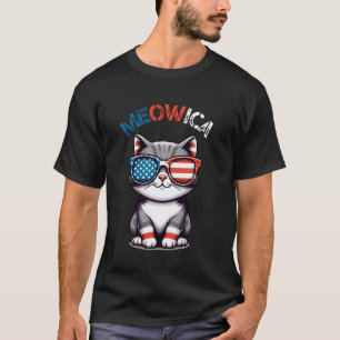 Meowica 4 juli Kitten Amerikaanse Kat Grappig T-shirt
