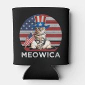 Meowica 4 juli patriottisch Amerikaans kat Blikjeskoeler (Achterkant)