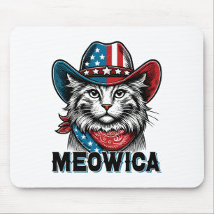 Meowica Amerikaanse vlag Grappig 4 juli Patriottis Muismat