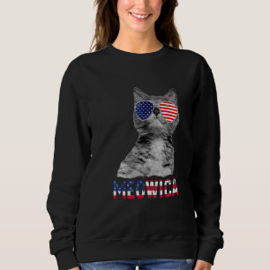 Meowica Amerikaanse vlag kat zonnebril 4th van jul Trui