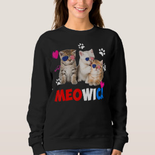 Meowica Cat America vlag bril 4 juli Trui