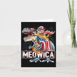 Meowica Cat T Rex Dinosaurus 4 juli Amerikaanse FL Kaart
