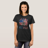 Meowica Cat Vierde 4 juli Patriottisch USA Ameri T-shirt (Voorkant volledig)