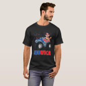 Meowica Cat With Monster Truck Usa Flag 4th Of Jul T-shirt (Voorkant volledig)