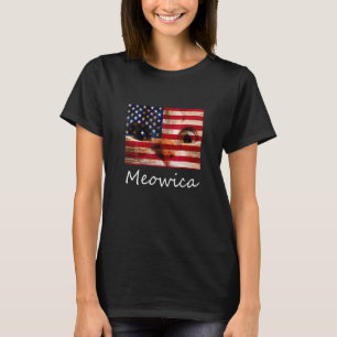 Meowica Kat 4 Juli Amerika Vlag T-shirt