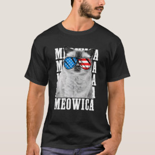 Meowica Kat Adelaar Amerikaans Symbool Usa Patriot T-shirt