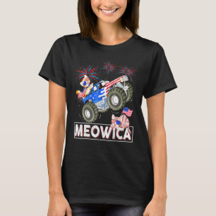 Meowica Kat Monster Rijden Vrachtwagen Amerikaanse T-shirt