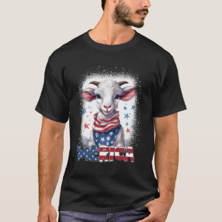 Meowica Patriottische Geit 4 juli Vuurwerk Meric T-shirt