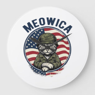 Meowica Patriottische Kat Vintage Gravure Shirt De Grote Klok