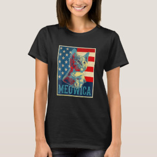 Meowica stijl 4th van juli Kitty Cat T-shirt
